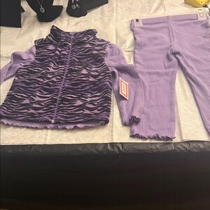 Kidgets Purple Animal Print Vest and Top Set